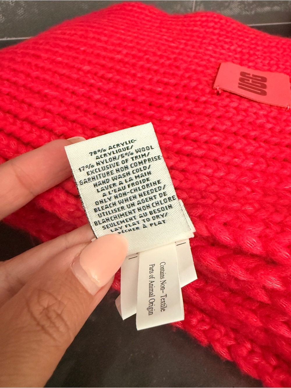 UGG Hot Pink Ribbed Knit Scarf
